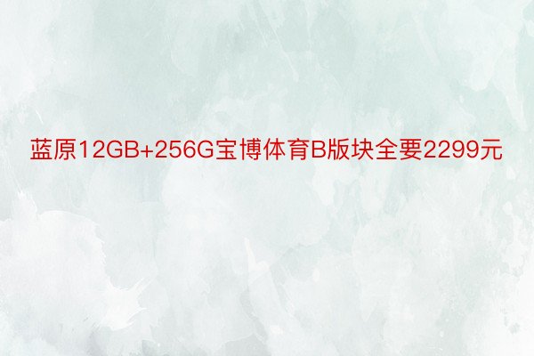 蓝原12GB+256G宝博体育B版块全要2299元