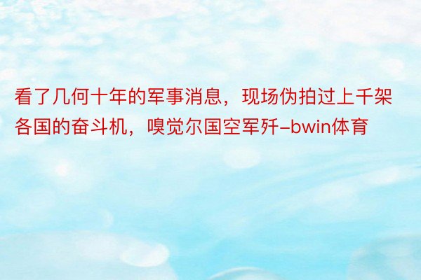 看了几何十年的军事消息，现场伪拍过上千架各国的奋斗机，嗅觉尔国空军歼-bwin体育