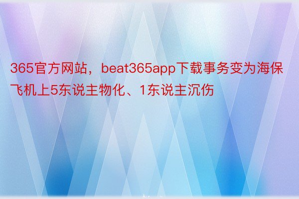 365官方网站，beat365app下载事务变为海保飞机上5东说主物化、1东说主沉伤