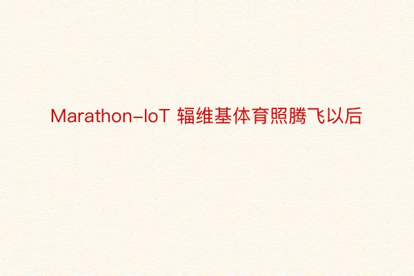 Marathon-IoT 辐维基体育照腾飞以后