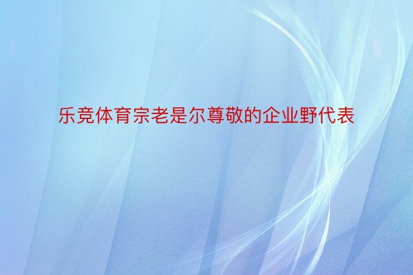 乐竞体育宗老是尔尊敬的企业野代表