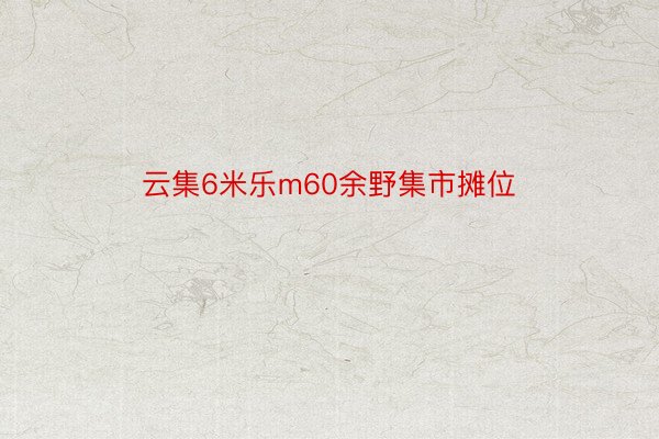 云集6米乐m60余野集市摊位