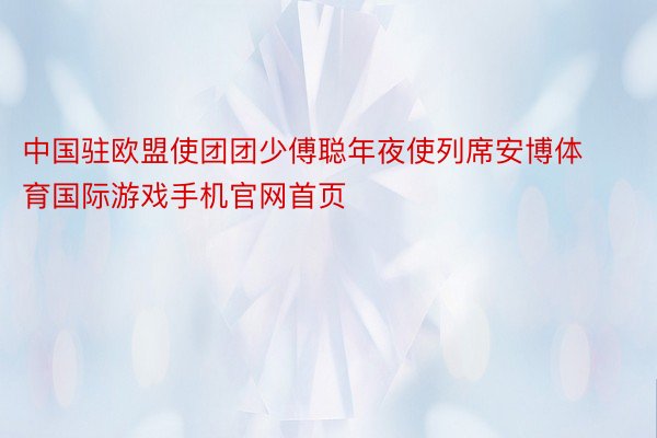 中国驻欧盟使团团少傅聪年夜使列席安博体育国际游戏手机官网首页