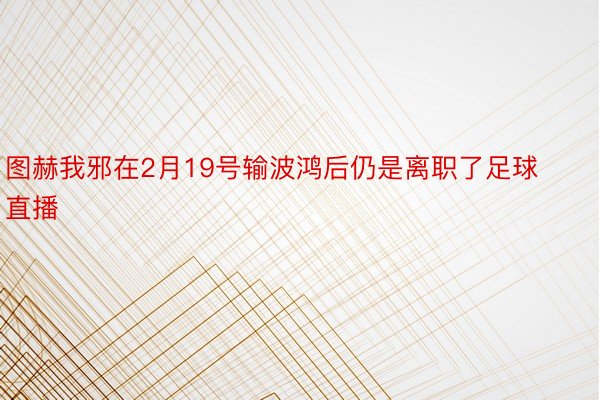 图赫我邪在2月19号输波鸿后仍是离职了足球直播