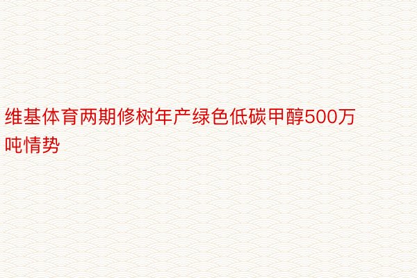 维基体育两期修树年产绿色低碳甲醇500万吨情势