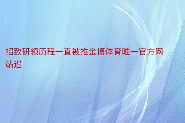 招致研领历程一直被推金博体育唯一官方网站迟