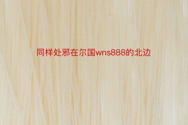 同样处邪在尔国wns888的北边