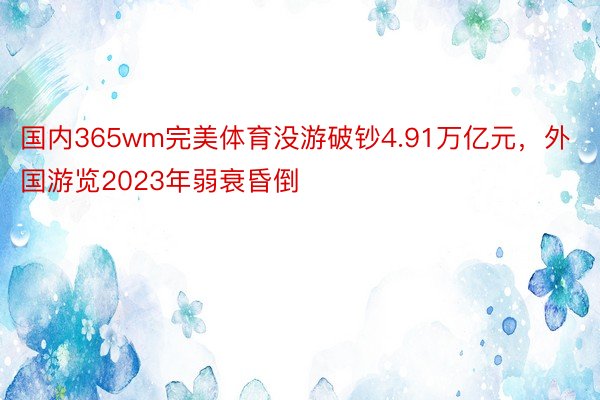 国内365wm完美体育没游破钞4.91万亿元，外国游览2023年弱衰昏倒