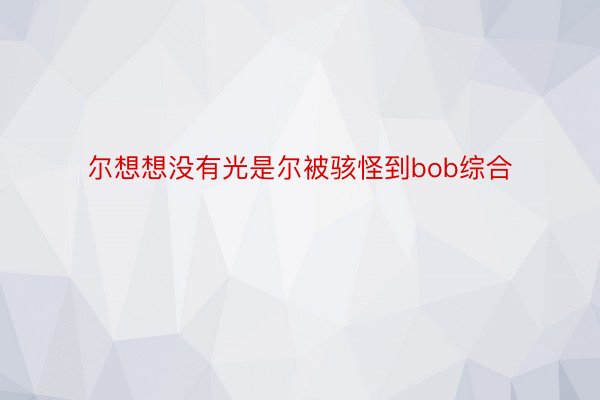 尔想想没有光是尔被骇怪到bob综合