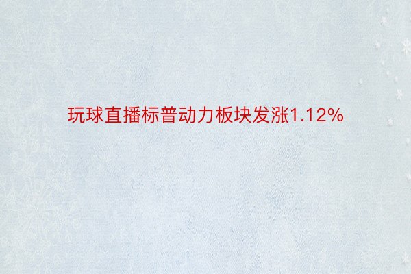 玩球直播标普动力板块发涨1.12%