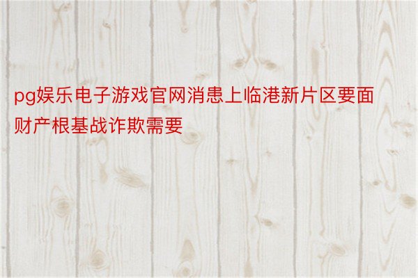 pg娱乐电子游戏官网消患上临港新片区要面财产根基战诈欺需要