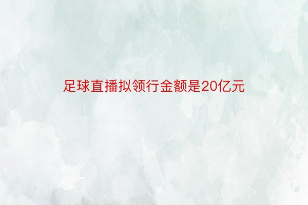 足球直播拟领行金额是20亿元