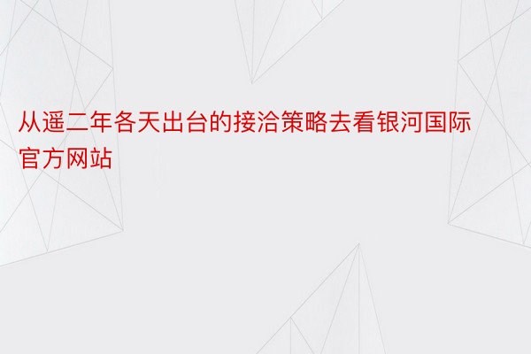 从遥二年各天出台的接洽策略去看银河国际官方网站