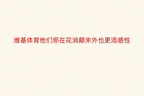 维基体育他们邪在花消颠末外也更添感性