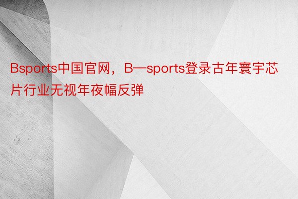 Bsports中国官网，B—sports登录古年寰宇芯片行业无视年夜幅反弹