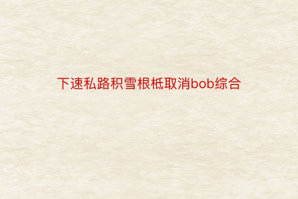 下速私路积雪根柢取消bob综合