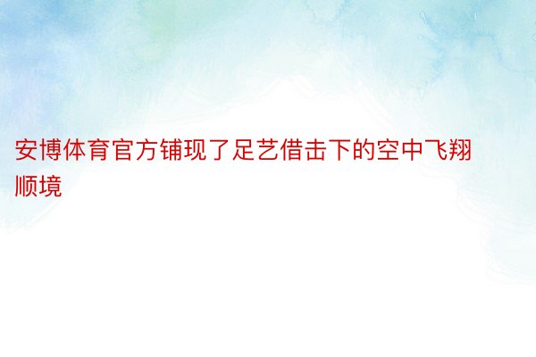 安博体育官方铺现了足艺借击下的空中飞翔顺境