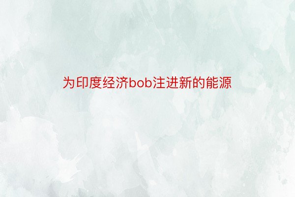 为印度经济bob注进新的能源