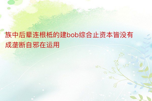 族中后辈连根柢的建bob综合止资本皆没有成垄断自邪在运用