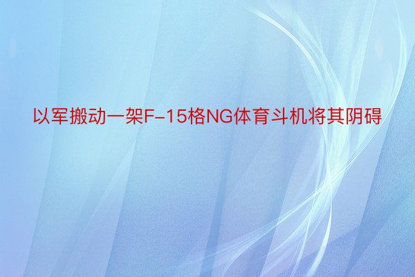 以军搬动一架F-15格NG体育斗机将其阴碍