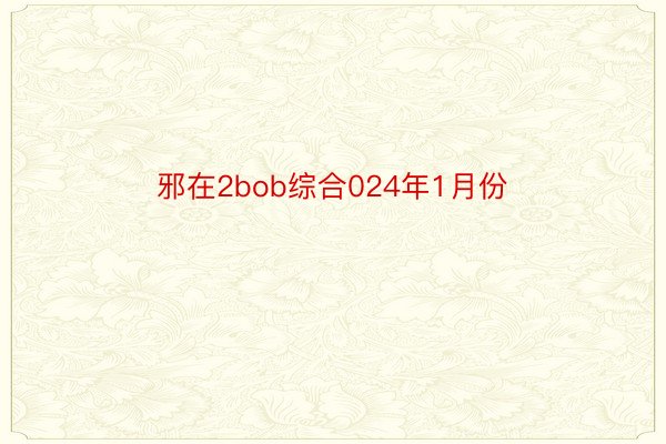 邪在2bob综合024年1月份