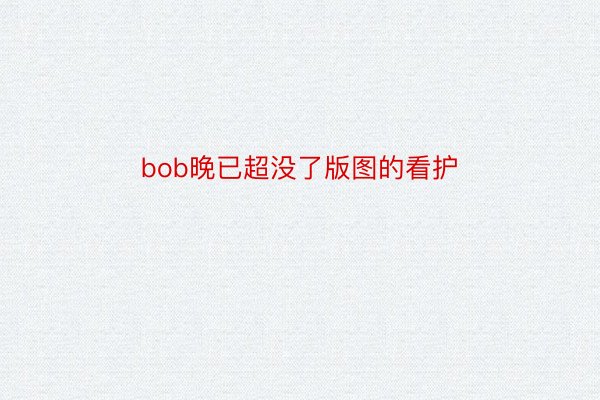 bob晚已超没了版图的看护