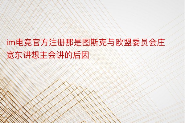 im电竞官方注册那是图斯克与欧盟委员会庄宽东讲想主会讲的后因