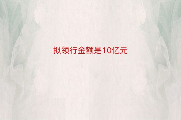 拟领行金额是10亿元