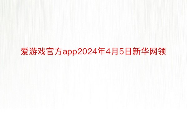 爱游戏官方app2024年4月5日新华网领