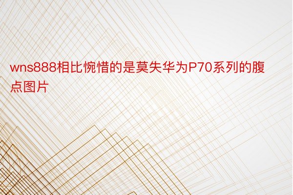 wns888相比惋惜的是莫失华为P70系列的腹点图片