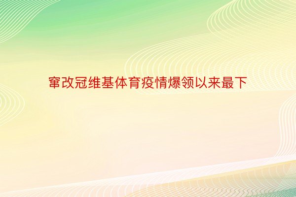 窜改冠维基体育疫情爆领以来最下