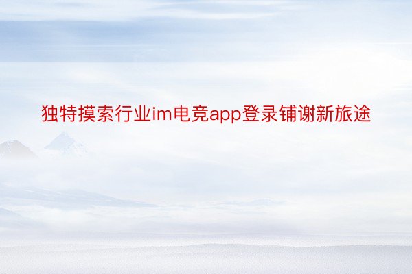 独特摸索行业im电竞app登录铺谢新旅途