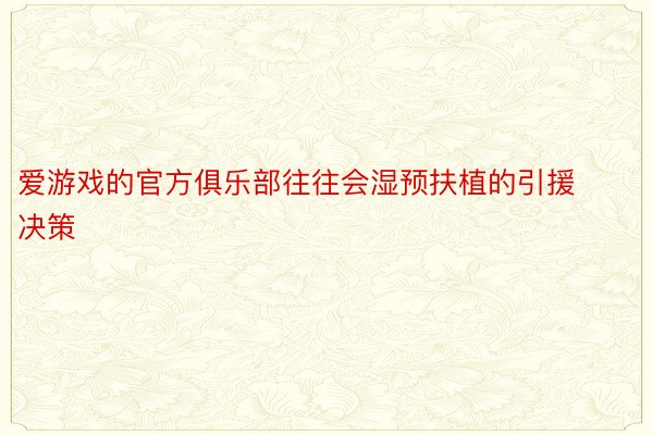 爱游戏的官方俱乐部往往会湿预扶植的引援决策