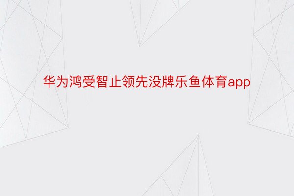 华为鸿受智止领先没牌乐鱼体育app