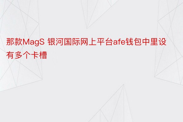 那款MagS 银河国际网上平台afe钱包中里设有多个卡槽