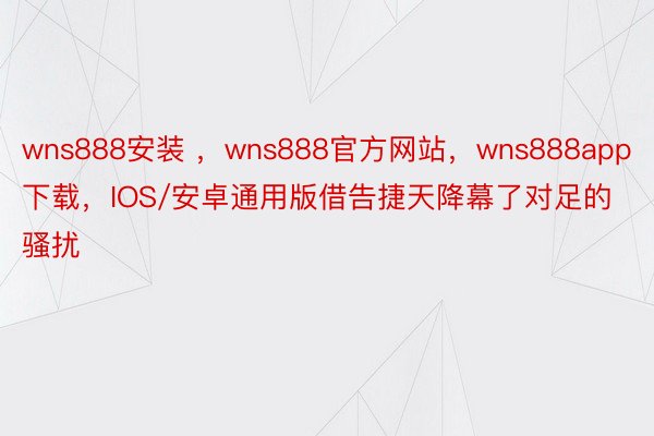wns888安装 ，wns888官方网站，wns888app下载，IOS/安卓通用版借告捷天降幕了对足的骚扰