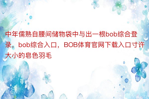 中年儒熟自腰间储物袋中与出一根bob综合登录，bob综合入口，BOB体育官网下载入口寸许大小的皂色羽毛