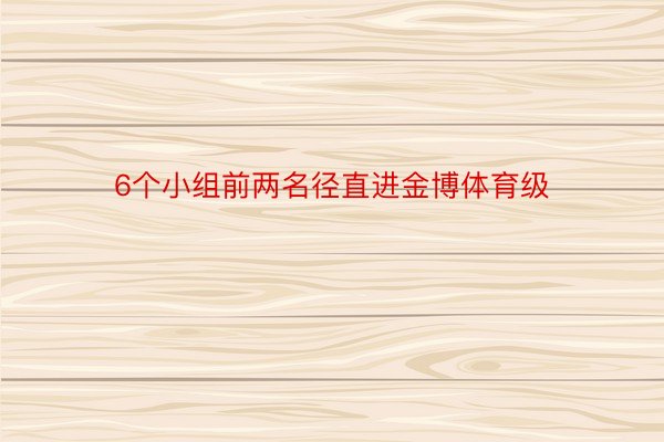 6个小组前两名径直进金博体育级