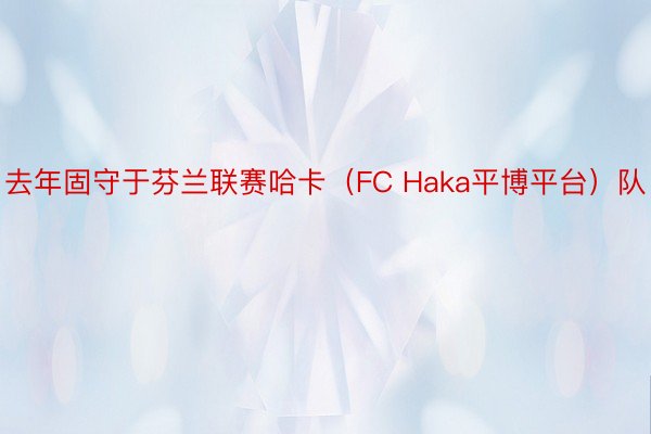 去年固守于芬兰联赛哈卡（FC Haka平博平台）队