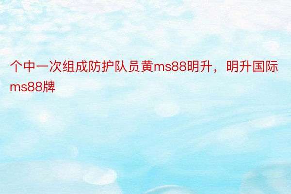 个中一次组成防护队员黄ms88明升，明升国际ms88牌