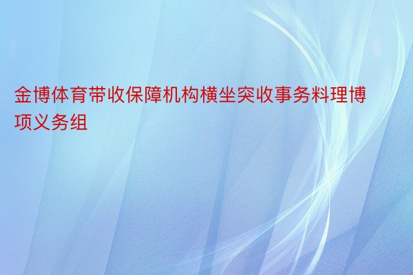 金博体育带收保障机构横坐突收事务料理博项义务组