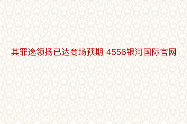 其罪逸领扬已达商场预期 4556银河国际官网