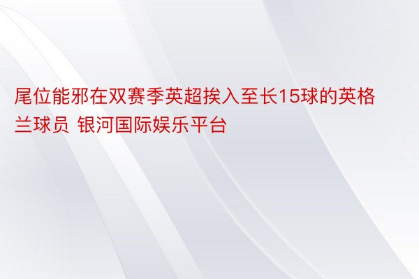 尾位能邪在双赛季英超挨入至长15球的英格兰球员 银河国际娱乐平台