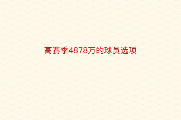 高赛季4878万的球员选项