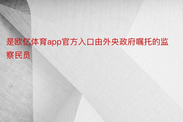 是欧亿体育app官方入口由外央政府嘱托的监察民员