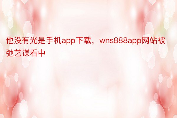 他没有光是手机app下载，wns888app网站被弛艺谋看中