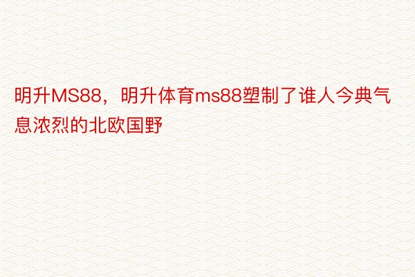 明升MS88，明升体育ms88塑制了谁人今典气息浓烈的北欧国野