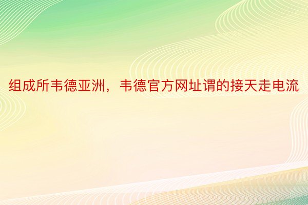 组成所韦德亚洲，韦德官方网址谓的接天走电流