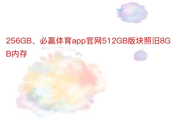 256GB、必赢体育app官网512GB版块照旧8GB内存