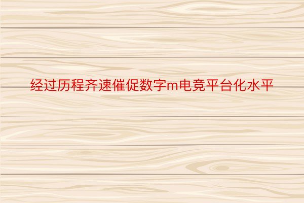 经过历程齐速催促数字m电竞平台化水平